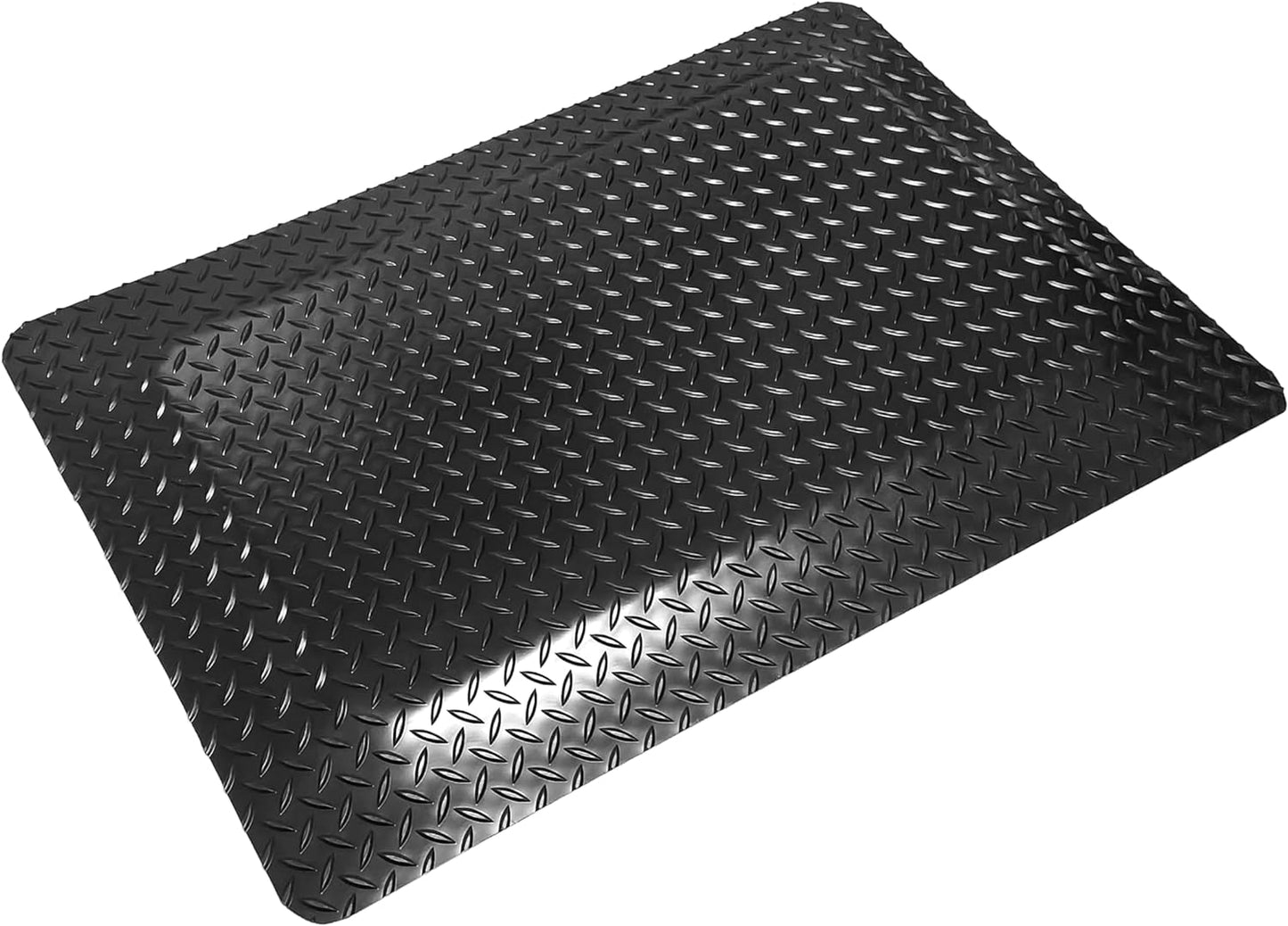 Rhino Mats, American Classic Diamond Anti-Fatigue Mats, Industrial Ergonomic Comfort Standing Mat for Work, Home, Garage, Office, Kitchen or Anywhere (Black 1" Thick, 2 FT. x 18 FT.)