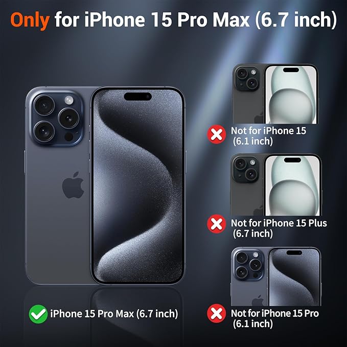 SUPFINE Magnetic for iPhone 15 Pro Max Case (Compatible with MagSafe) (Military Grade Drop Protection) Slim Translucent Matte Shockproof with Anti-Fingerprint Phone Case, Lavender Gray