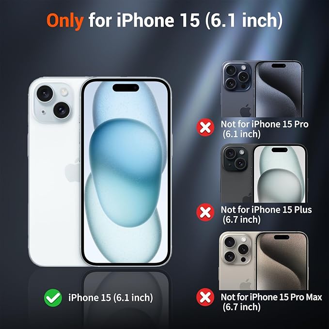 SUPFINE Magnetic for iPhone 15 Case(Compatible with MagSafe)(Military Grade Drop Protection) Slim Translucent Matte Shockproof Women Men Girl Phone Cover,Gray