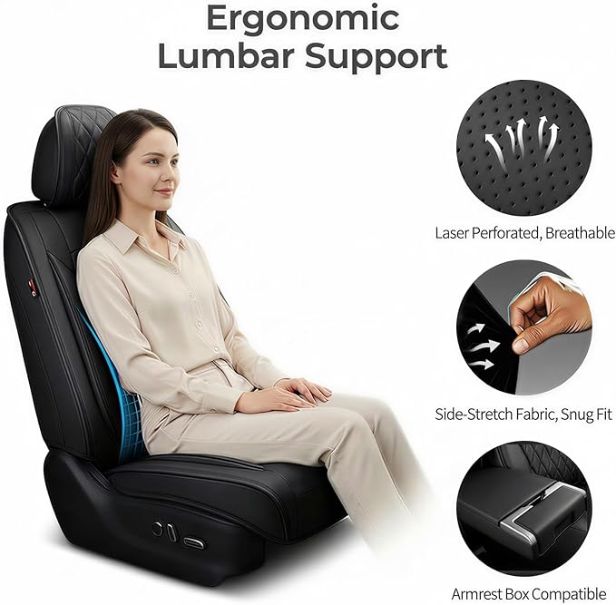 Fit RLX Car Seat Covers for Acura RLX 2013-2020 - Premium Leather, Waterproof, All-Weather, Airbag Compatible, Breathable, Easy Install, Seat Protectors, Only 2 Front seat Covers, Red