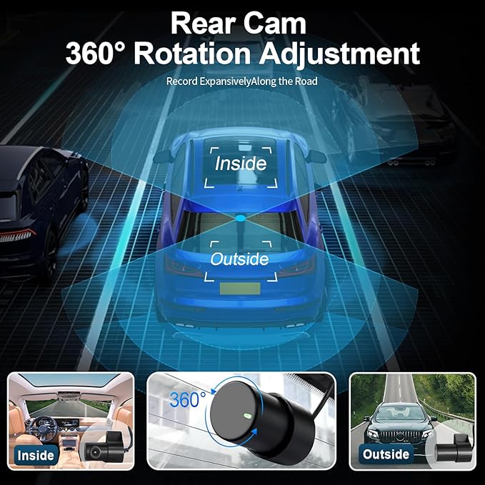 Mangoal Front 4K & Rear 1080p Dash Cam Custom fit for Mazda 3 2024 2025 2026(Model B), UHD 2160P Video, Free App & WiFi, 128GB Card