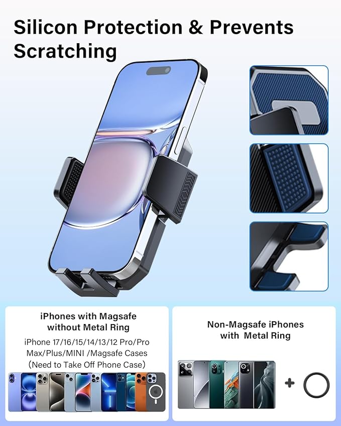 PZK Car Phone Mount for Toyota RAV4 2013-2015 2016 2017 2018 Accessories Custom Air Vent Phone Holder Auto Lock Phone Holder Hands Free 360° Rotation Cell Phone Automobile Cradles