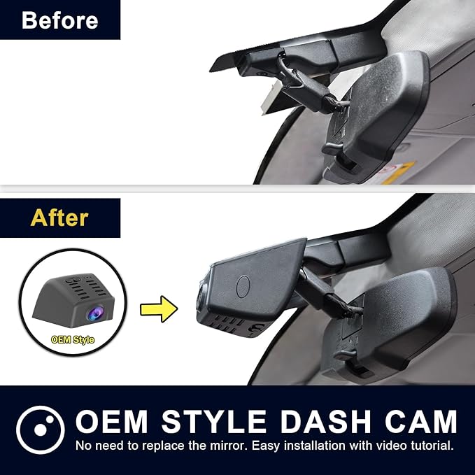 Mangoal 4K Dash Cam fit for GMC Sierra Select 1500 2014-2021 Select 2500/3500 2015-2023(Model E), NO Vehicle Sensor Cover, 2160P Video, WiFi & APP, GPS, 64GB Card