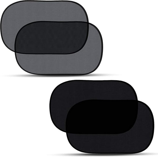 EcoNour Car Window Shade for Baby (4 Pack) | Cling Sun Shade for SUV, Van, RV, Bus & Pickup Truck | Sun Protection for Car Side Window | Sun Blocker Shade for Baby | X-Large 25" x 16"