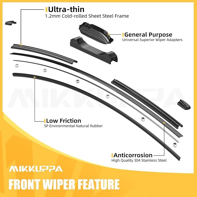 MIKKUPPA 28"+20"+16" Windshield Wiper Blades Replacement for 2011-2020 Toyota Sienna, Front & Rear Wiper Blades Set, Durable Stable Quiet All Season (Pack of 3)