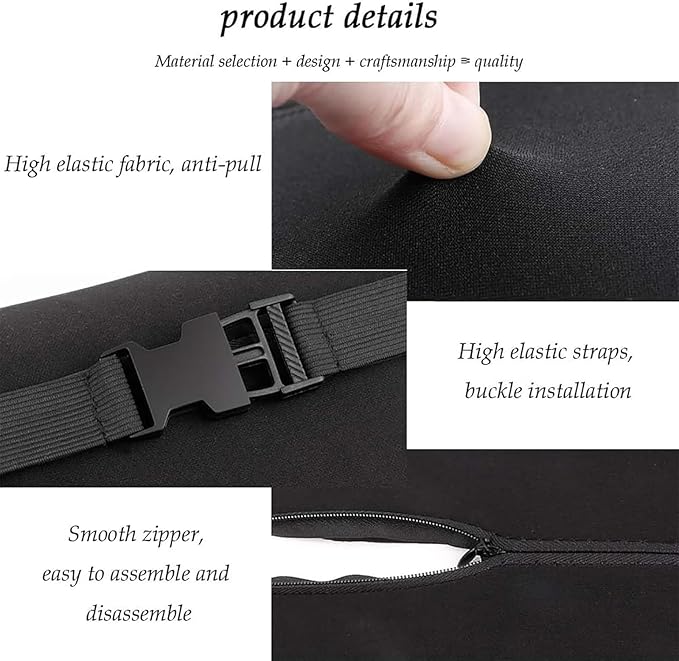 Headrest Lumbar Pillows Car Seat for Ford F150 2011-2025, Ergonomic Neck Back Support Cushion, Comfortable Breathable Washable Cover, Memory Foam,Black