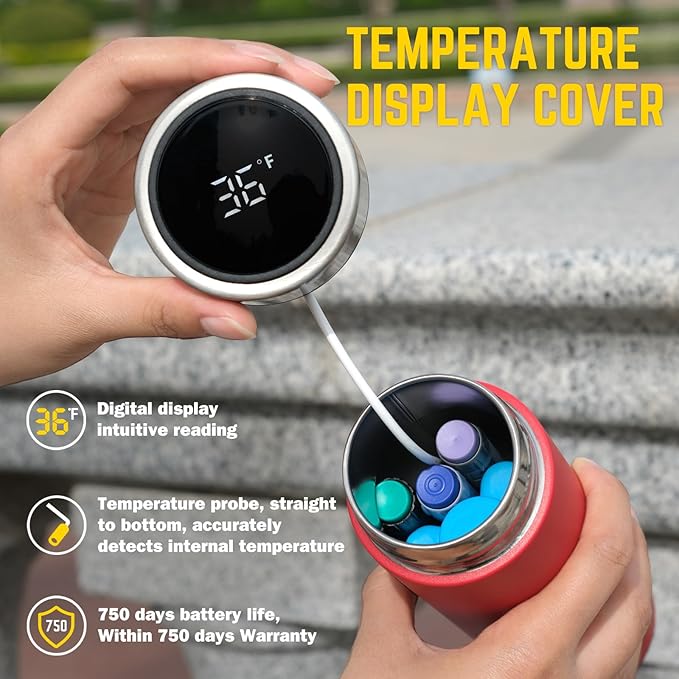 DISONCARE Odyssey 60H Insulin Cooler Travel case Digital Display Medication Cooler for Medicine Travel TSA Approved Ice Pack Diabetic Medical Cooler Diabetes Bag EpiPen with QR Medical Tag(Rescue Red）