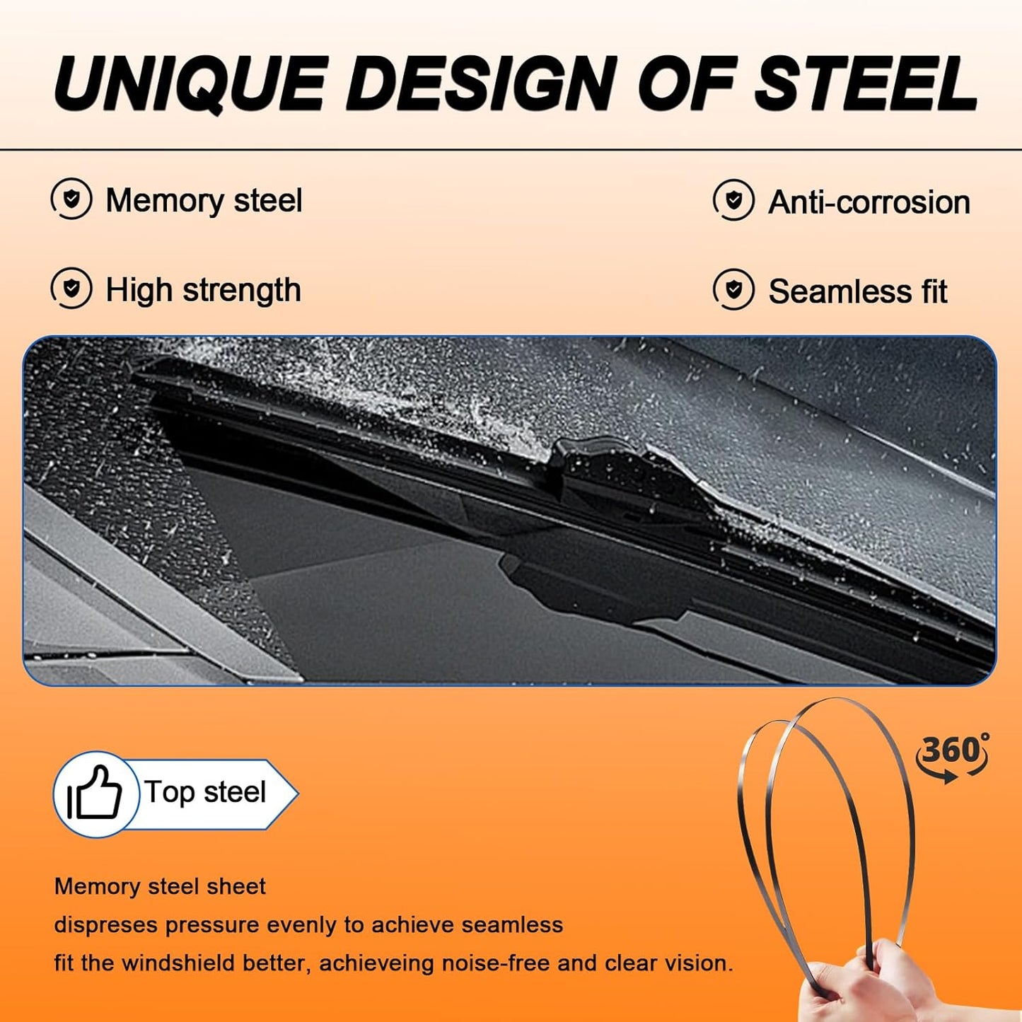 HULADAED® 24''+18''+12'' Windshield Wipers Replacement for Mazda 3 2018-2014,Silicone Front Rear Wiper blades for MY Car-All Weather & Quiet(3 PACK)