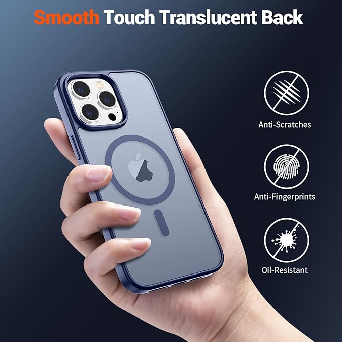 SUPFINE Magnetic for iPhone 13 Pro Max Case (Compatible with MagSafe) (Military Grade Drop Protection) Slim Translucent Matte Shockproof Phone Cover,Lavender Gray
