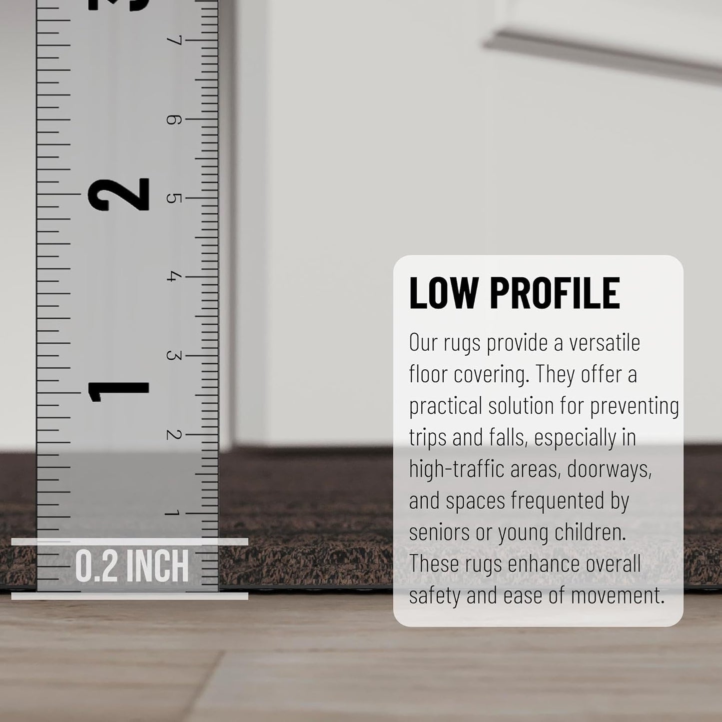 Ottomanson 2'7" x 37' Hallway Runner with Scraper Pile - Extra Durable Non-Slip Rug Mat for Indoor & Outdoor Use - Ideal for Kitchen, Entryway & Garage - High-Traffic Carpet, Brown