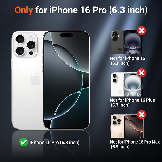 SUPFINE Magnetic for iPhone 16 Pro Case(Compatible with MagSafe)(Military Grade Drop Protection) Slim Translucent Matte Shockproof with Anti-Fingerprint Phone Case,Cangling Green