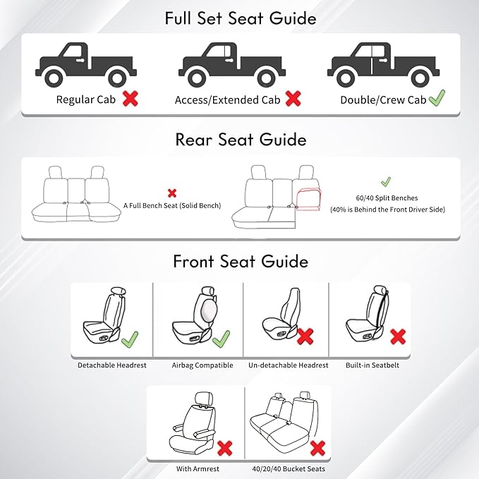 Huidasource Tacoma Front & Rear Full Set Seat Covers Fit for Toyota Tacoma 2016-2023 Double & Crew Cab SR SR5 Limited TRD Sport/Pro/Off Road, Automotive Car Seat Cushion Cover (Full Set/Beige)