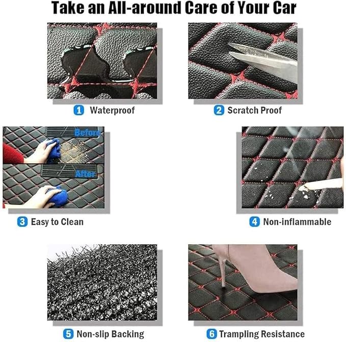 Customize Making Car Floor Mats for 99.99% Sedan SUV Pickup Truck Full Coverage Men Women Cute Leather Protection Pads Non-Slip Floor Liners (Purple)