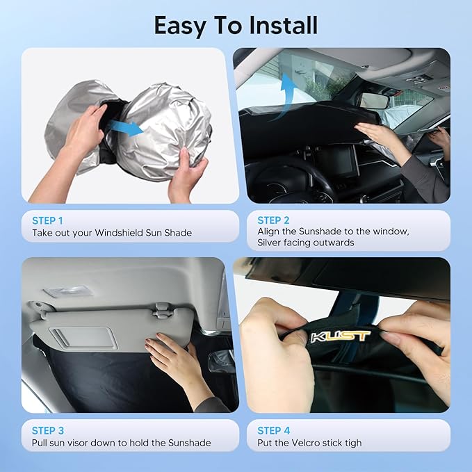 KUST Windshield Sun Shade for Nissan Sentra Accessories 2013-2019 Window Shade Sun Visor Protector Foldable Blocks UV Rays Keep Your Car Cooler