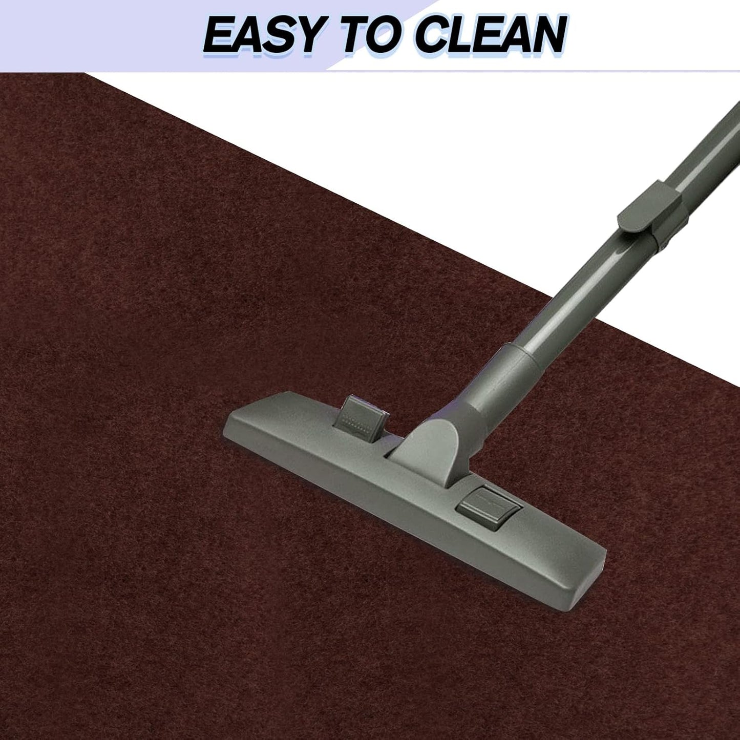 Custom Size Backed Non-Slip Area Rugs Runner, Easy Clean, Waterproof Runner Rugs for Hallway Entryway, Kitchen, Laundry, 3FT x 64FT, Brown