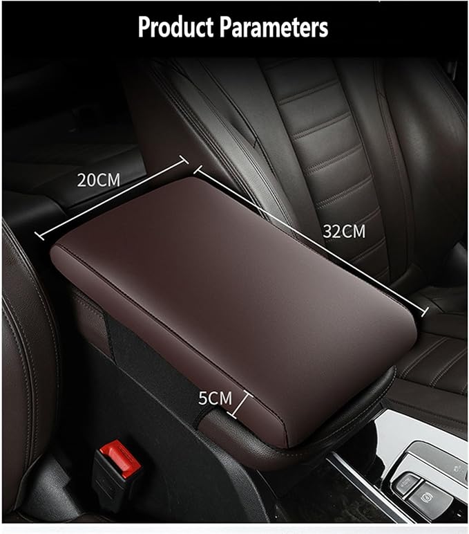 Car Armrest Cover Pad for Hyundai Santa FE 2021 2022 2023 2024 2025 Premium Leather Center Console Armrest Cushion Pad Anti-Scratch Waterproof Auto Interior Accessories Red Style