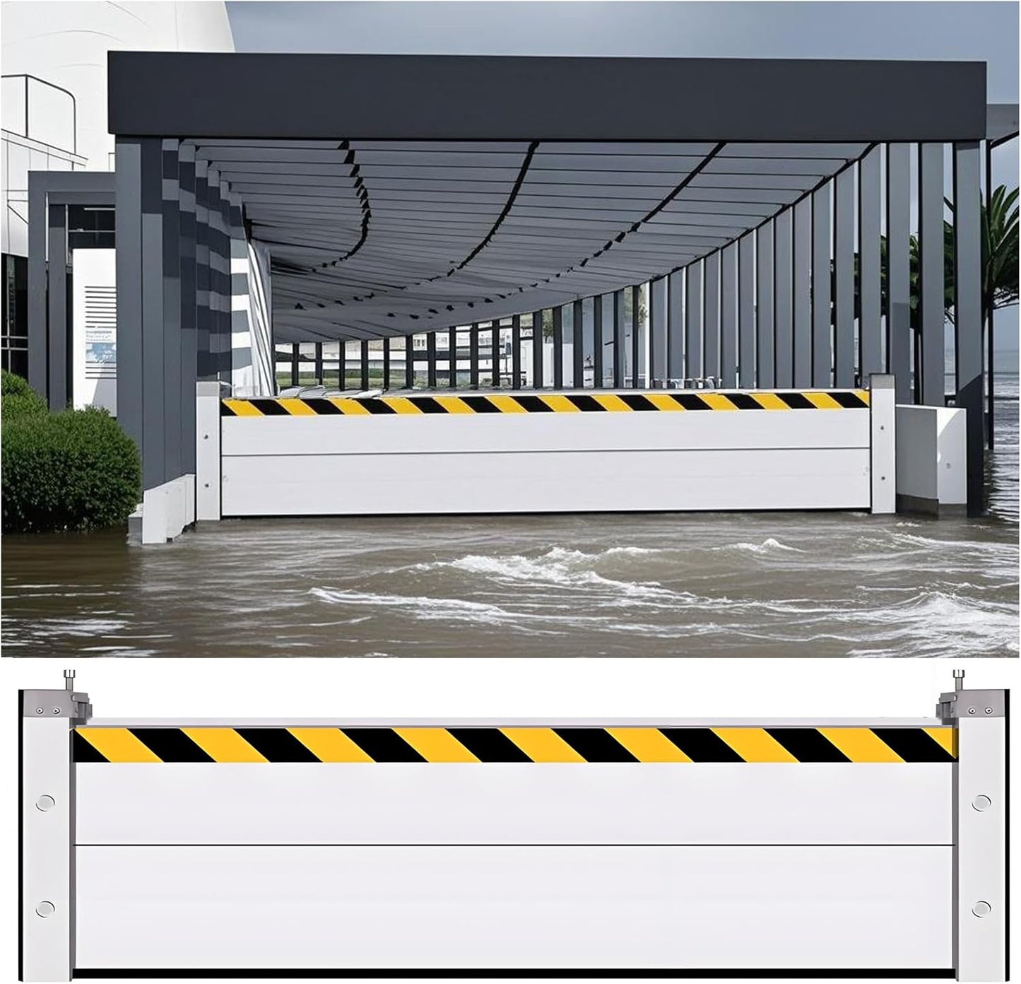 Flood Barriers for Home Exterior - Aluminum Alloy Outdoor Easy Flood Barrier Garage Doors Water Barriers for Flooding,H47.2 Inch/L11.5FT