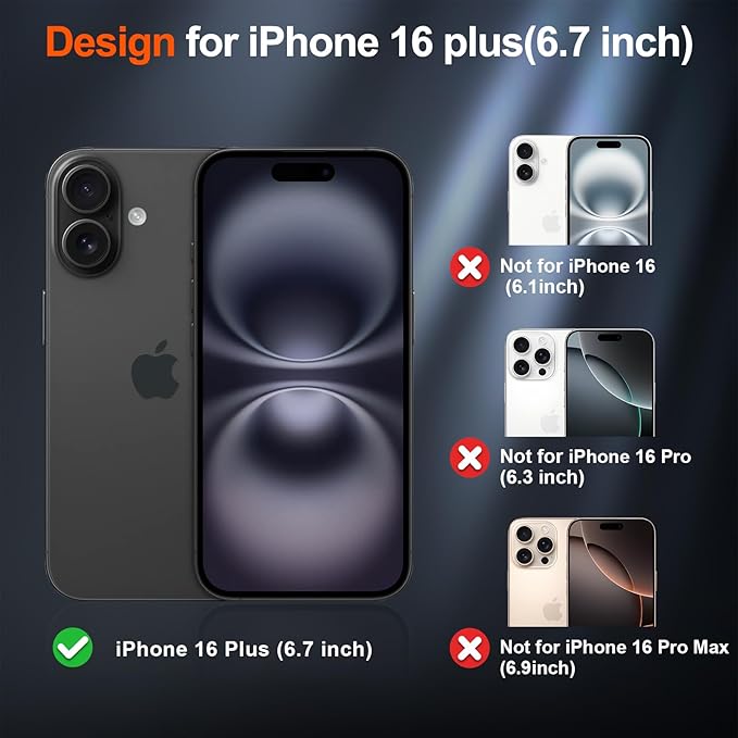 SUPFINE Magnetic for iPhone 16 Plus Case (Compatible with MagSafe) (Military Grade Drop Protection) Slim Translucent Matte Shockproof with Anti-Fingerprint Phone Case, Red