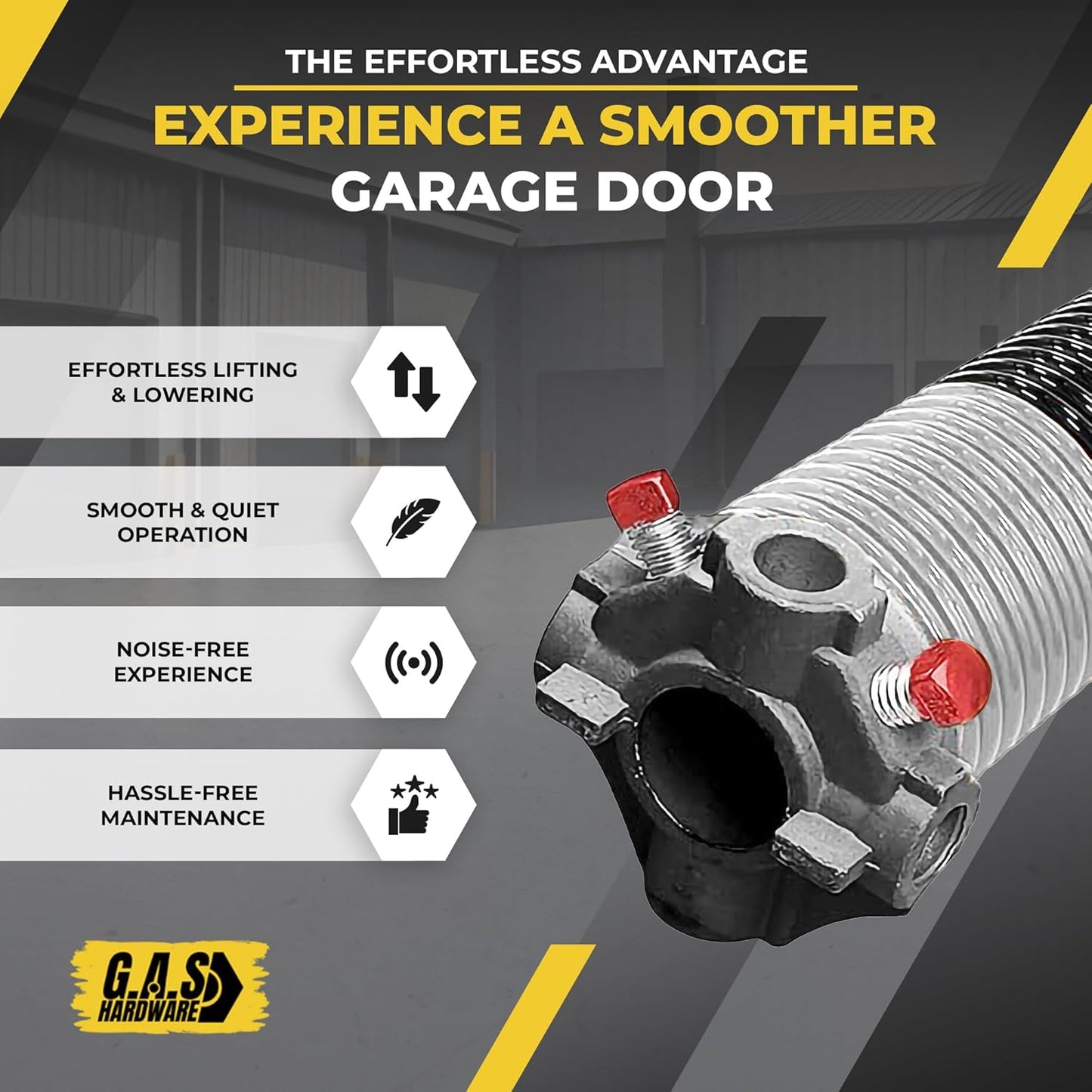 Garage Door Torsion Spring 218x1.75x26 Includes 1” Steel Bearing, Gloves, Manual, and Winding Bars for Right Side of Garage Door Precision E-Coating 5-Year Warranty Min. 30,000 Cycles (Black Cone)