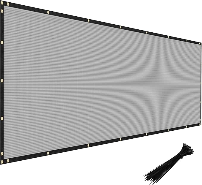 Windscreen4less Privacy Fence Screen Heavy Duty Windscreen Fencing Mesh Fabric Shade Net Cover for Outdoor Wall Garden Yard Pool Deck, 8'x260' Light Gray