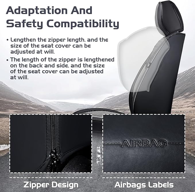 Truck Seat Covers for Ford F150 2009-2026, Waterproof Premium Leather Full Coverage Car Seat Cover, Muscle Sport Style Auto Interior Seat Cover Sets (Full Set/Black Gray)