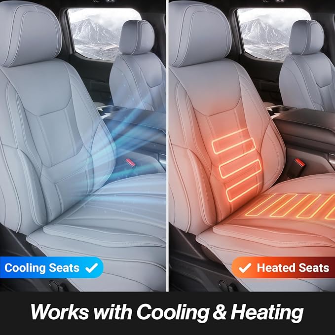 Coverland Custom Fit Car Seat Covers for Car Compatible with [Civic, Accord, Prius, BMW 3-Series, VW Golf, Bolt] Premium Waterproof Non-Slip Interior Seat Protector [Front Gray- Size Chart A11]