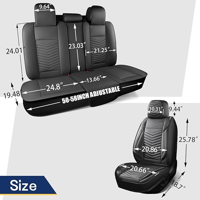Nappa Leather Car Seat Covers Front Seats, Beige Car seat Protector, Waterproof Car Seat Cushion, Universal Automotive Seat Covers Fit for SUV Truck Pick-up Sedan and Most Cars