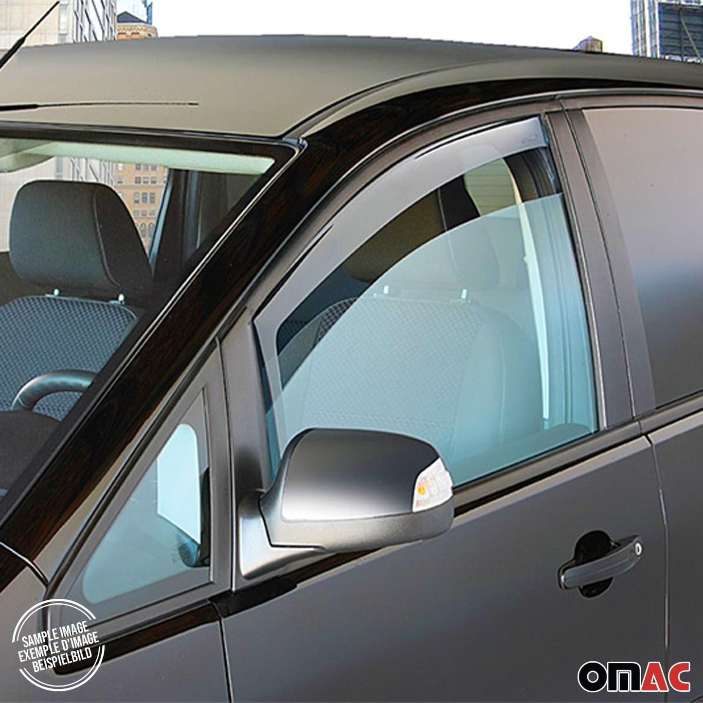 OMAC Front Bug Shield Hood Deflector & Window Visor for Mercedes Metris 2016-2024