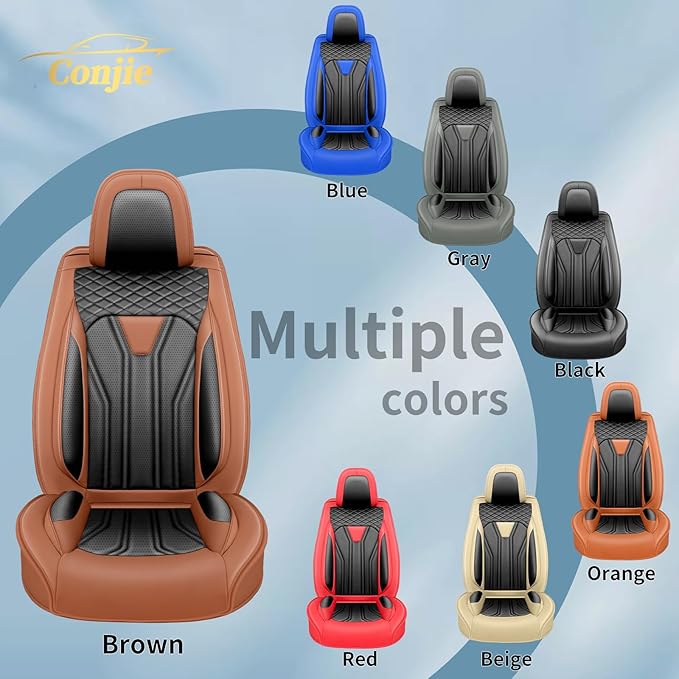 Fit CRV Car Seat Covers Premium Leather for Honda CRV cr-v 2011-2025 2026. Waterproof， Breathable, Scratch-Resistant & All-Weather Seat Cushion Protector (Full Set,Brown&Black)