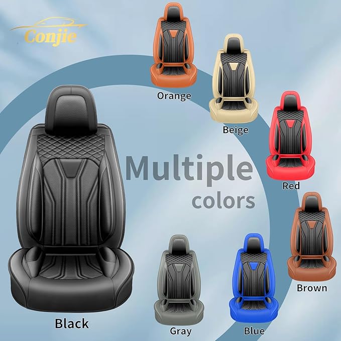 Fit Kicks Car Seat Covers Premium Leather Compatible with Nissan Kicks 2018 2019-2026 (5 Seats Full Set Waterproof Breathable All-Weather Seat Cushion Protector（5 Seats All Black）