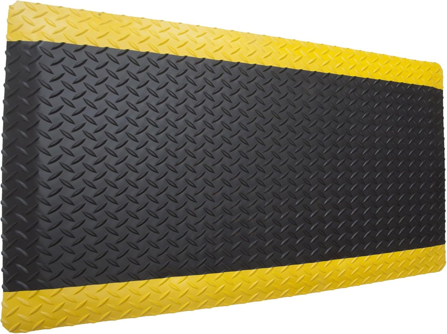 Rhino Mats, American Classic Diamond Anti-Fatigue Mats, Industrial Ergonomic Comfort Standing Mat for Work, Home, Garage, Office, Kitchen or Anywhere (Black/Yellow 1" Thick, 3 FT. x 21 FT.)