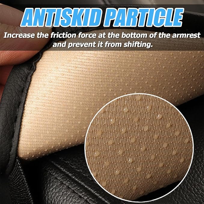 Car Center Console Cushion Pad, PU Leather Vehicle Armrest Cover Protector, Anti-Scratch Automotive Interior Arm Rest Seat Box Mat Accessories, Universal for SUV Sedan Truck (Black)