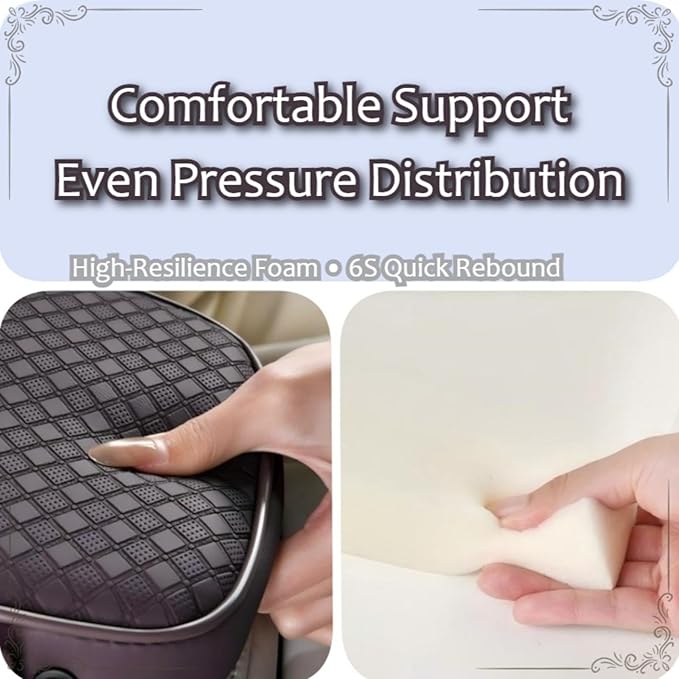 2026 Enhanced Car Center Console Armrest Cushion with USB& Type-C Charging, PU Leather Console Pad with Cup Holders, Storage& Tissue Outlet for Most Vehicles (Sloped Version, Orange)