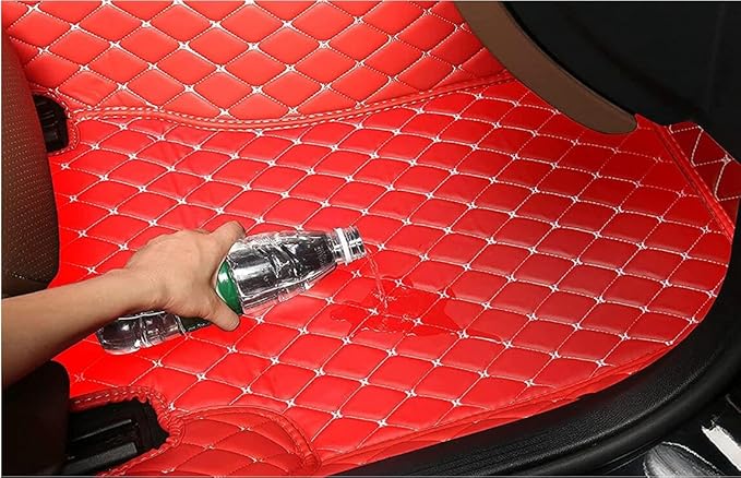 Custome Car Mats Accessories All Weather Floor mats Compatible with Automotive Floor Mats Passenger car mats (3D Red)