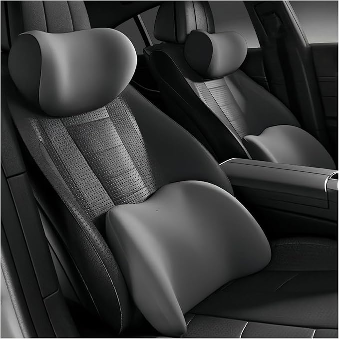 Car Lumbar Support Pillow and Car Neck Pillow Kit for McLaren 720S 2017-2020 2021 2022 2023 2024 2025 2026, Car Seat Neck Back Rest Pillows, Ergonomic Car Seat Headrest & Lumbar Cushion