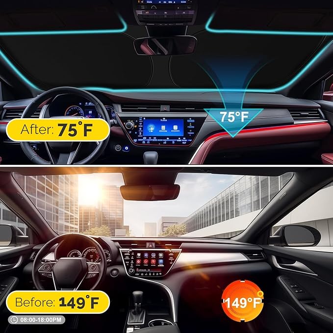 Car Windshield Sun Shade Compatible with 2017-2023 2024 2025 2026 Mazda CX-5 CX5 Accessories Sport, Touring, Grand Touring, 4 Door Crossover Foldable Sunshade Custom Windshield Sun Visor