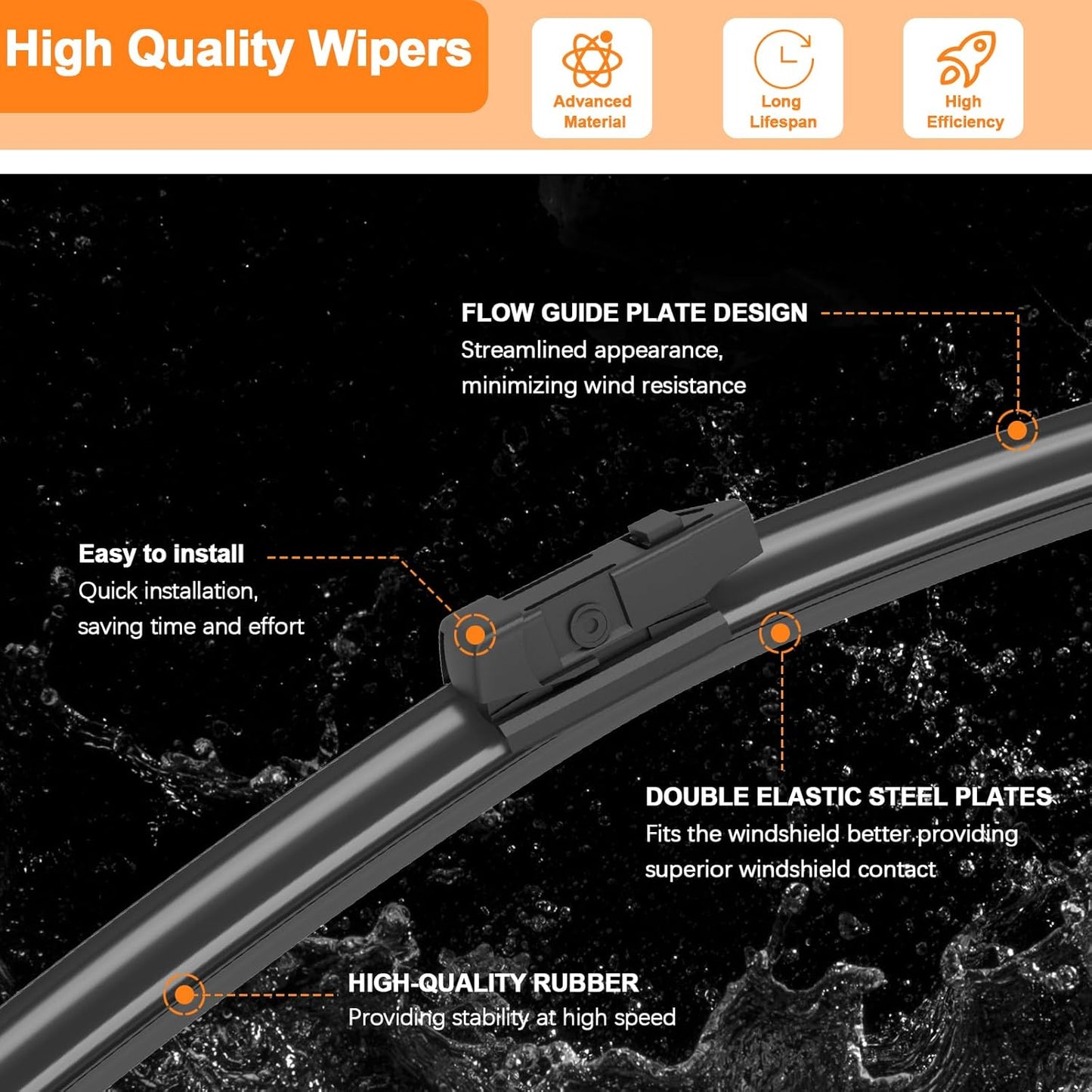 HULADAED® 22''+21''+11'' Windshield Wipers Replacement for Jeep Grand Cherokee 2021-2014,Silicone Front Rear Wiper blades for MY Car-All Weather & Quiet(3 PACK)
