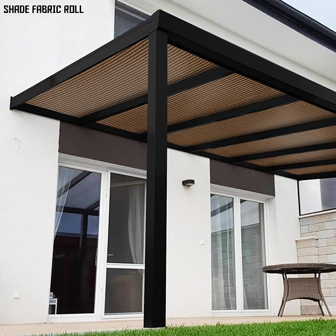 TANG Sun Shade Fabric Roll 8'x65' Shade Cloth for Garden Brown HDPE Mesh Shading Pergola Cover Replacement Canopy, 95% Blockage Sunshades for Outdoor Patio Backyard Plant