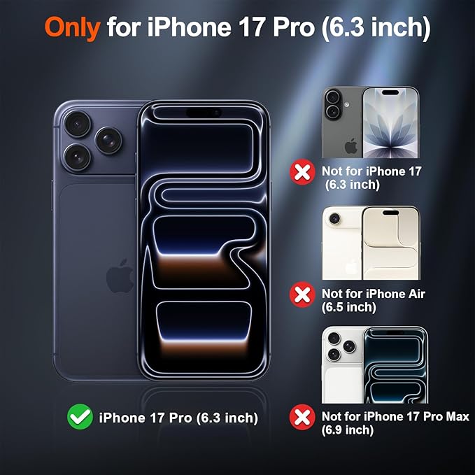 SUPFINE Magnetic for iPhone 17 Pro Case (Compatible with MagSafe)(Military Grade Drop Protection) Translucent Matte Shockproof with Anti-Fingerprint Phone Cover,Navy Blue