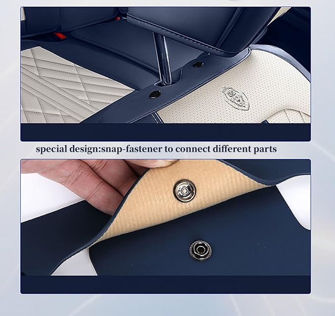 Premium Nappa Leatherette Car Seat Cover Set Custom Fit for Honda CR-V CRV 2000-2023 2024 2025 2026 Water-Proof Breathable Faux Leather Seat Cushion Protectors (Front 2 Seats,Blue Grey)