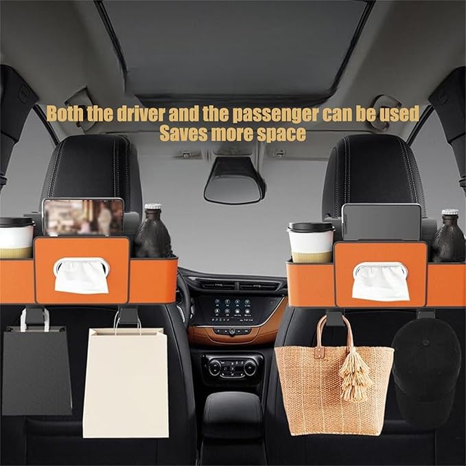 Car Organizers and Storage Box Behind Seat, Large Car Seat Back Organizer for Hold Phone, Drinks, Handbag, Universal Fit for Suv/Sedan (white, 1pcs)