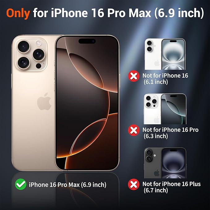 SUPFINE Magnetic for iPhone 16 Pro Max Case with Screen Protector (Compatible with MagSafe) (Military Grade Drop Protection) Translucent Matte Shockproof Phone Cover,Light Pink