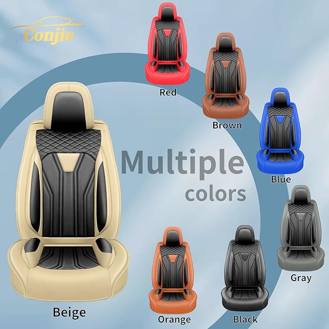 Fit Altima Car Seat Covers Compatible with Nissan Altima 2011-2025 2026 - Full Set Premium Leather， Waterproof Breathable， All-Weather Seat Cushion Protecto&Airbag Compatible （Beige & Black