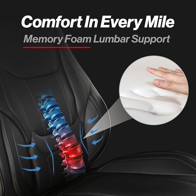 Coverland Custom Fit Car Seat Covers for Car Compatible with [BMW Z4, Chrysler 200, Toyota Solara] Premium Water Resistant Leather Non-Slip Interior Protector[Front Black - Size Chart A24]