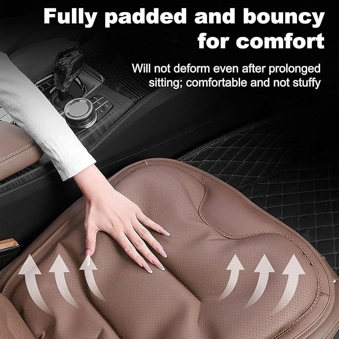 Car Seat Cushion for Porsche Macan 2015-2025-pr, Breathable Non-Slip Driver Seat Pad Ergonomic Memory Foam for Long Driving Car Office,B/3Pcs-Brown