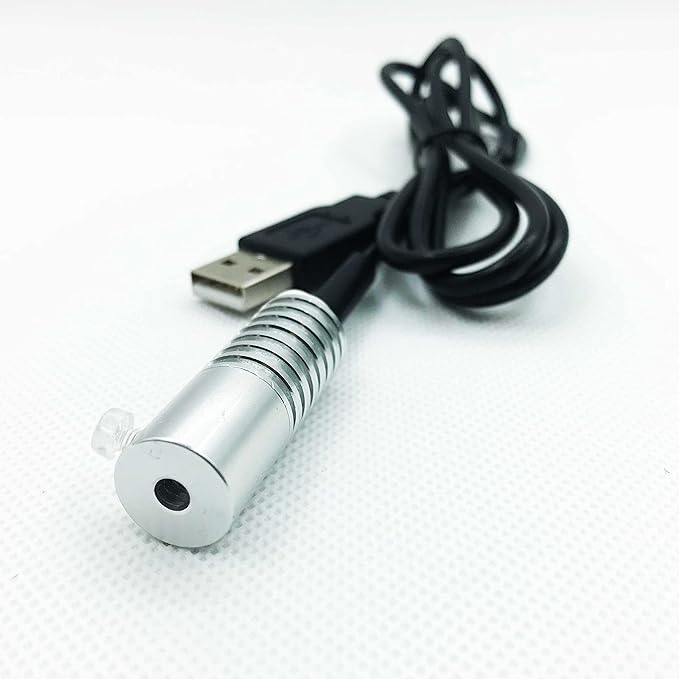 Side Glow Fiber Optic USB Light Source Illuminator Fiber lamp Light Source Guide Fiber LED Light Source 5V Fiber Small Light Source(Green, 10mm)