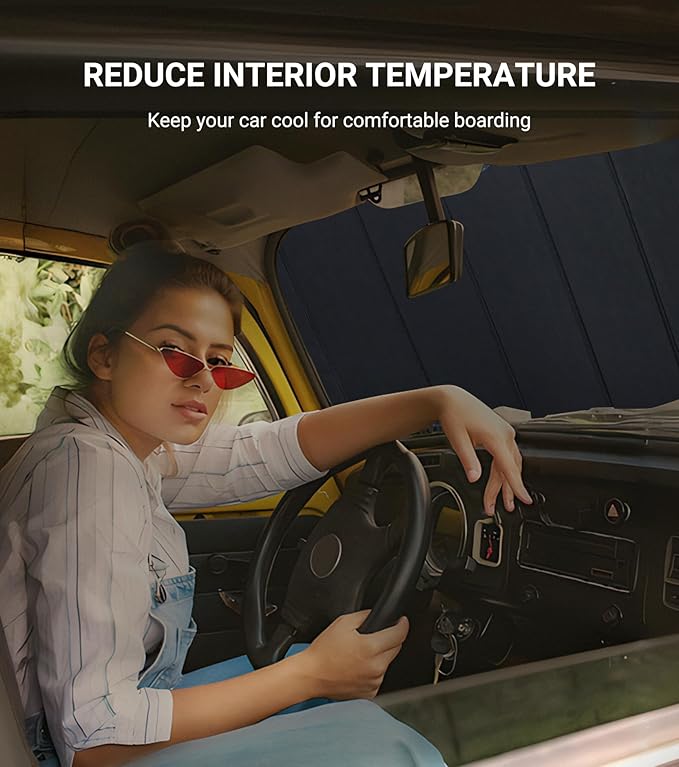 Windshield Sun Shade for Jeep Wrangler 1997-2006 Front Window Sunshade - Safeguard