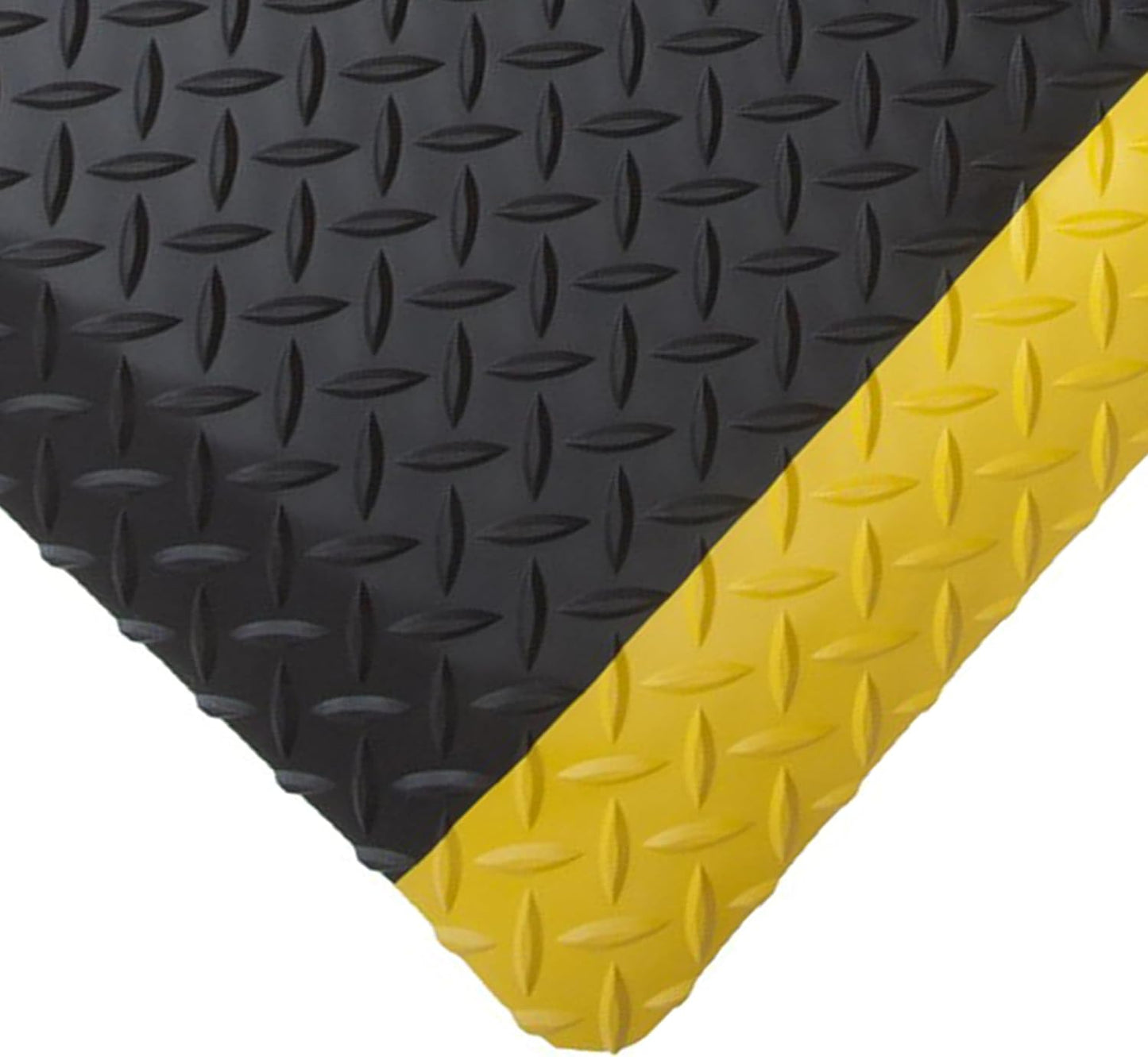 Rhino Mats, American Classic Diamond Anti-Fatigue Mats, Industrial Ergonomic Comfort Standing Mat for Work, Home, Garage, Office, Kitchen or Anywhere (Black/Yellow 9/16" Thick, 2 FT. x 24 FT.)