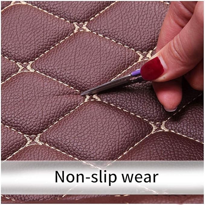 Custom Fit Car Floor Mats - Full Coverage Automotive Leather Floor Liners for Most Vehicles by MingyunSM (Beige)