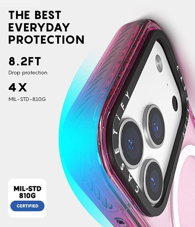 CASETiFY Impact iPhone Air Case [Slim/Compatible with Magsafe / 8.2 ft. 4X Military Grade Drop Protection] - Persian Floral - Orange - Clear Black
